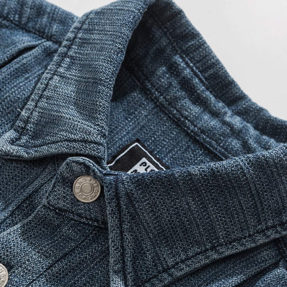 アメカジデニム長袖シャツ