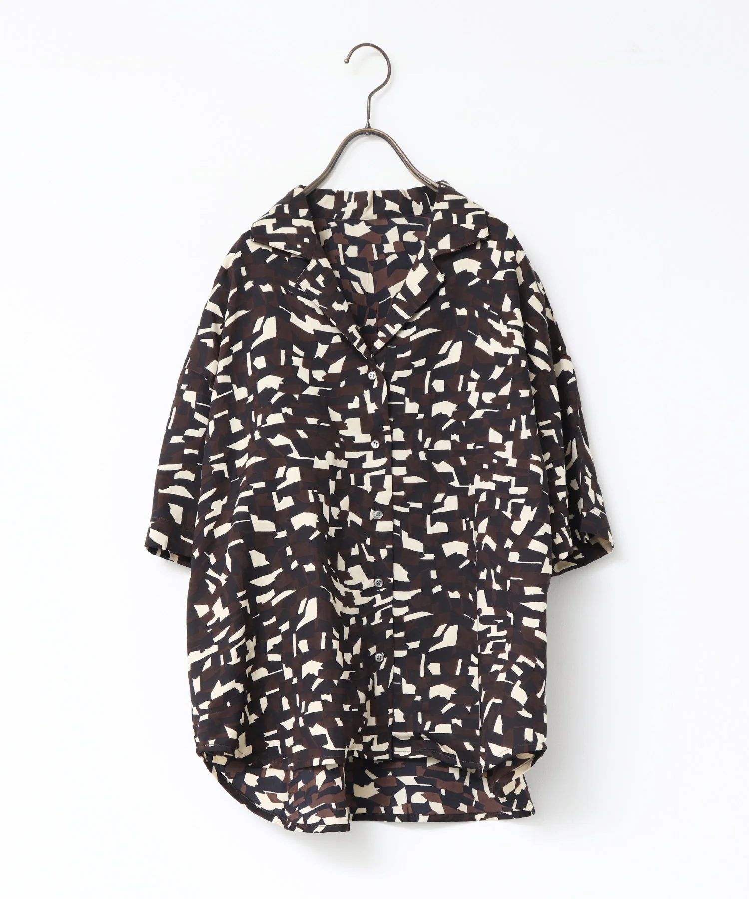 ジオメトリックプリント 半袖シャツ
