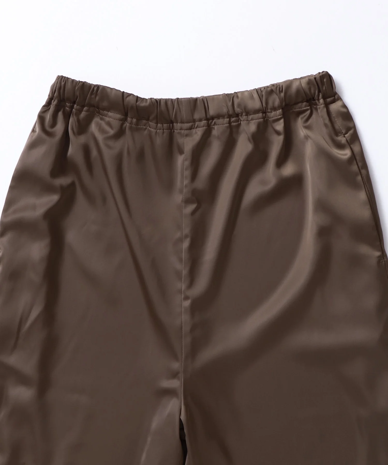 サテン ストレートイージーパンツ