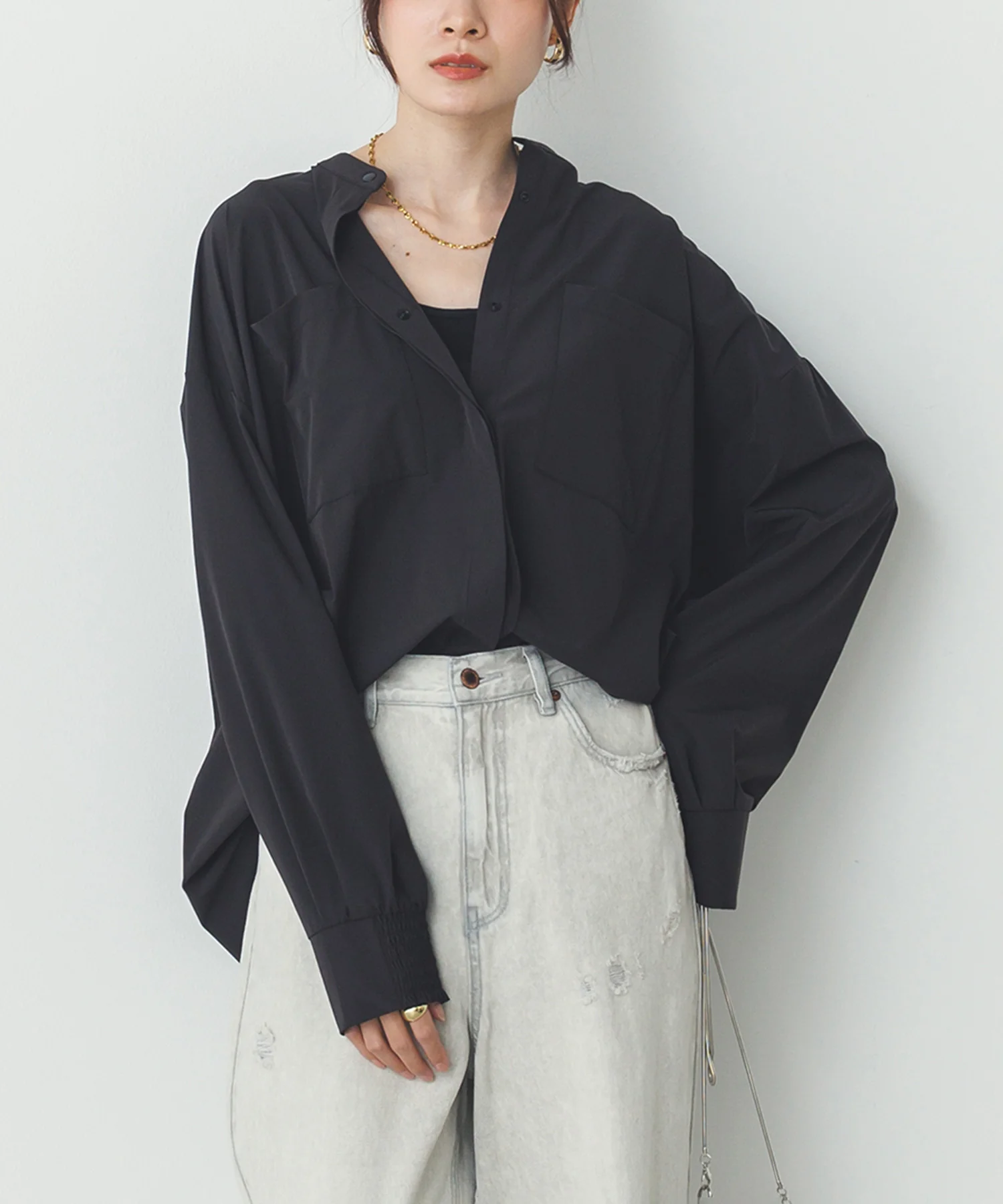 【新色追加】【接触冷感】2WAY カシュクールシャツ