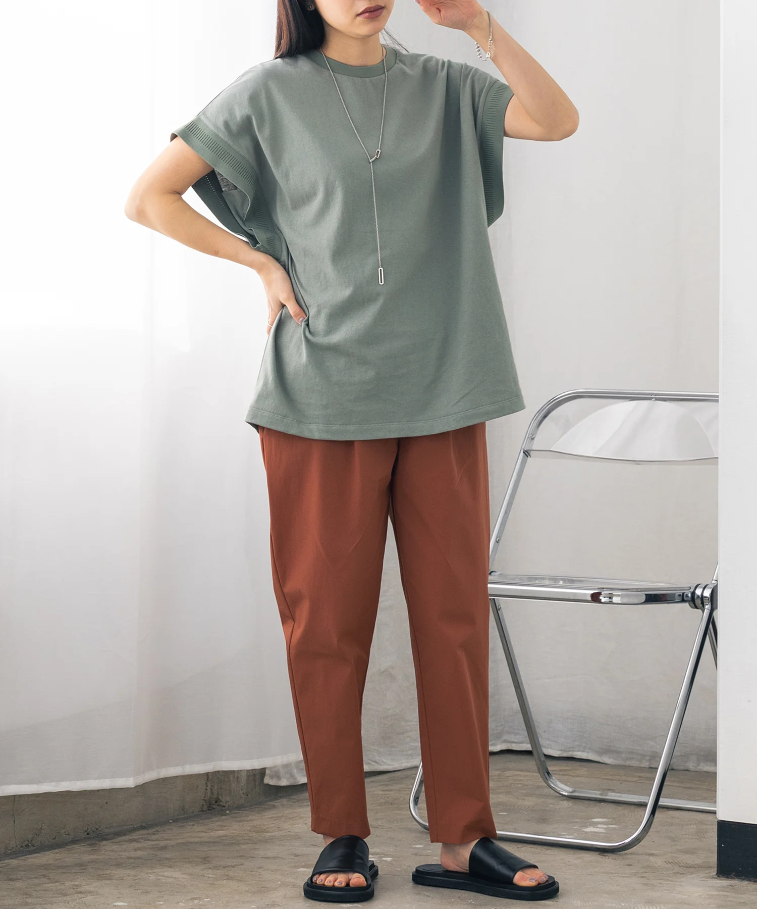 【新色追加】接触冷感テーパードパンツ