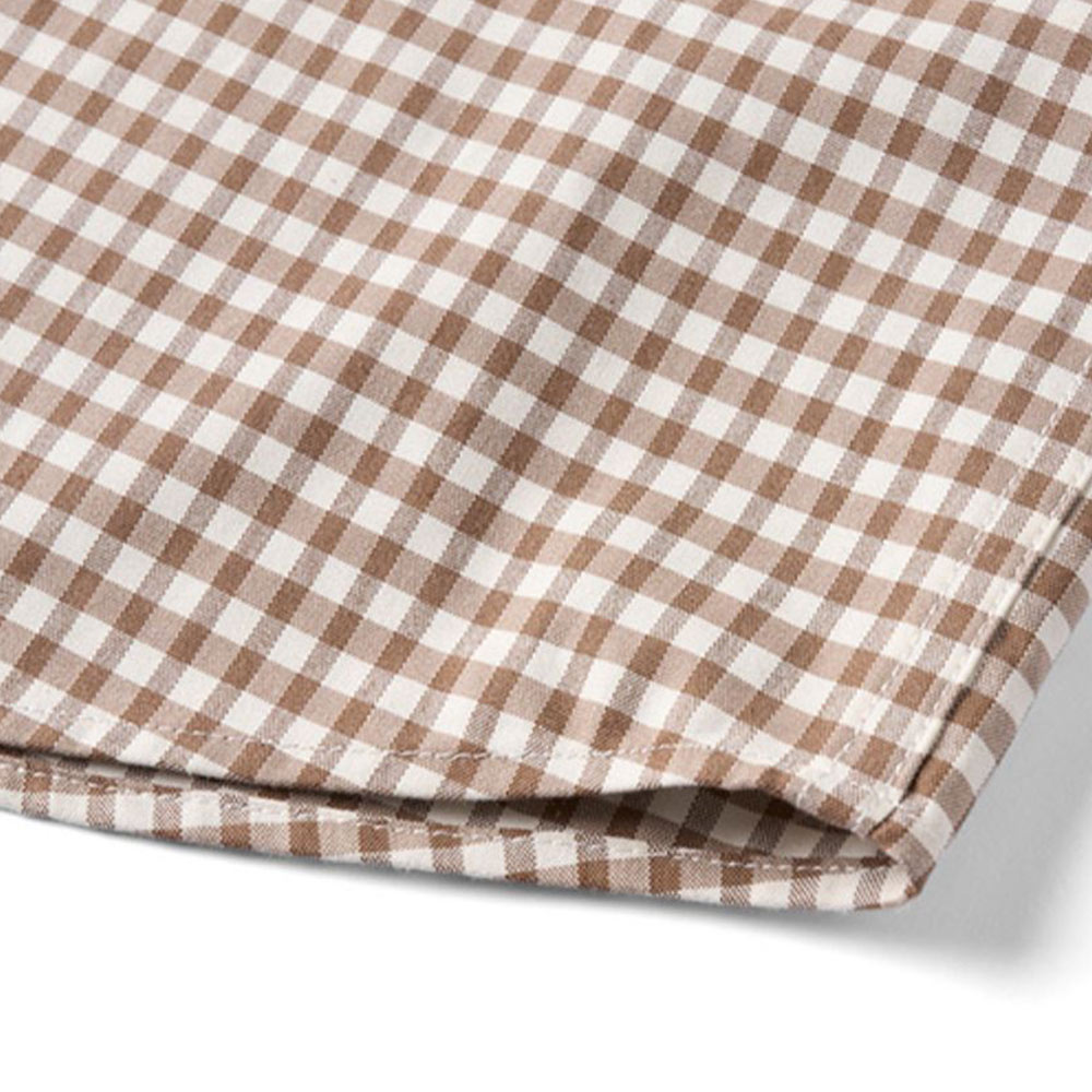 ライト液アンモニア加工コットン　スムースタッチ・防シワイージーケア 　チェック柄長袖シャツ