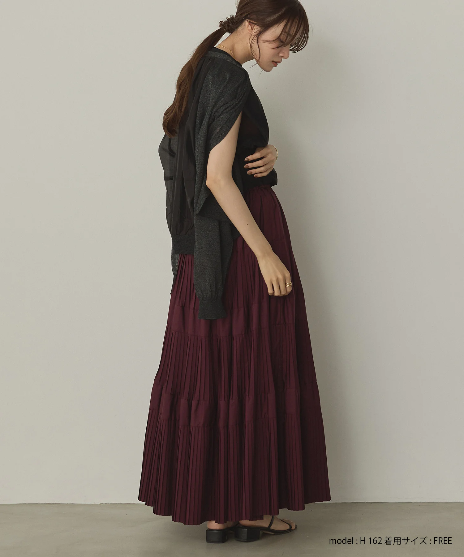 【新色追加】プリーツティアードスカート
