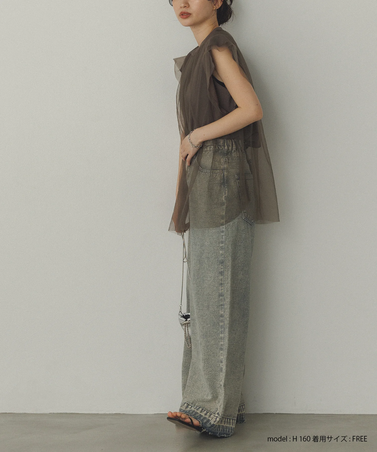 チュール レイヤードブラウス