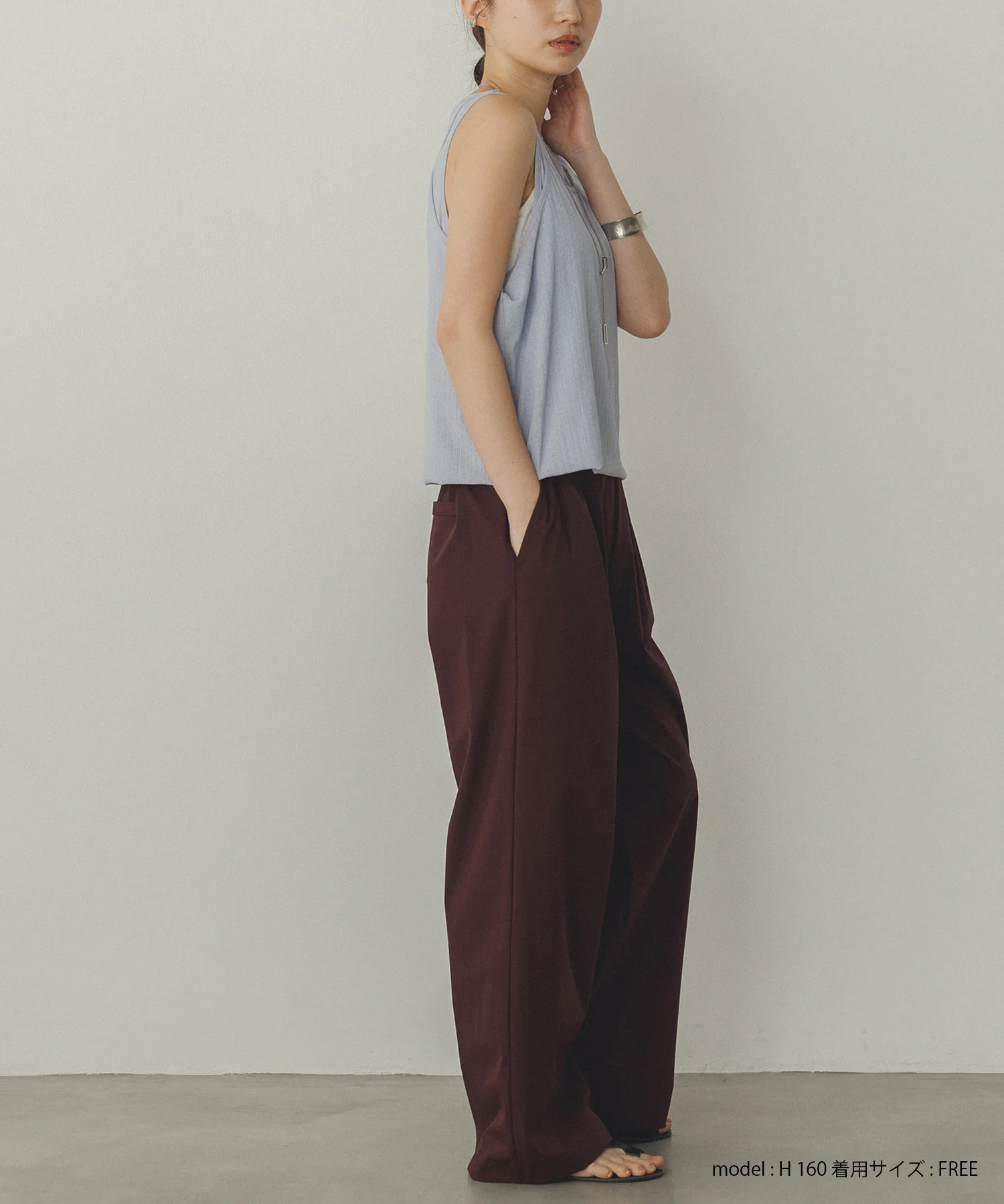 ランダムリブ シアータンクトップ