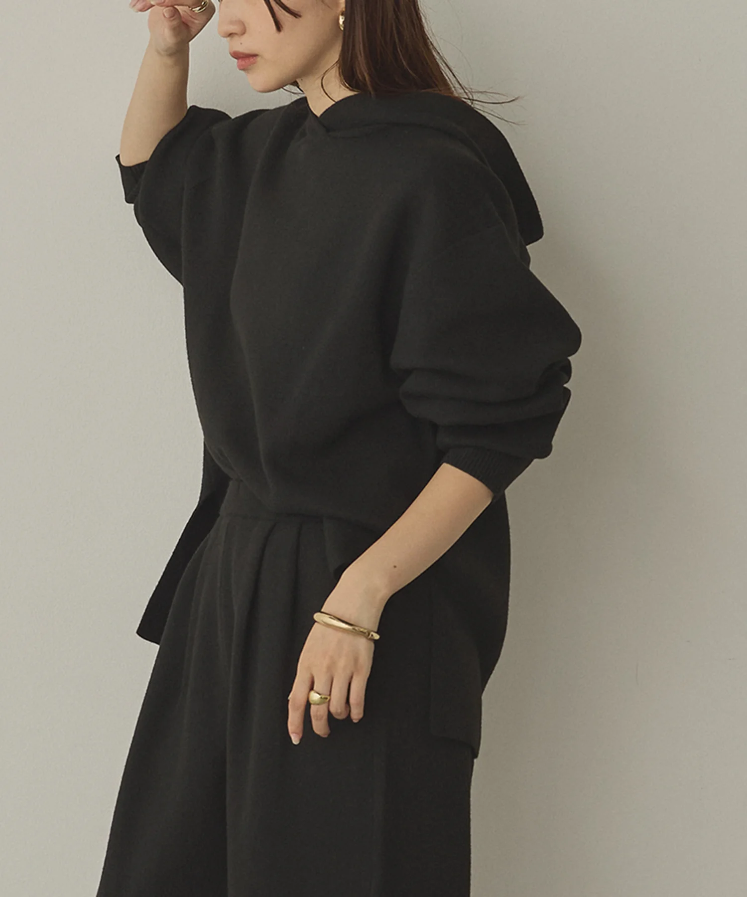 ニット フードパーカー