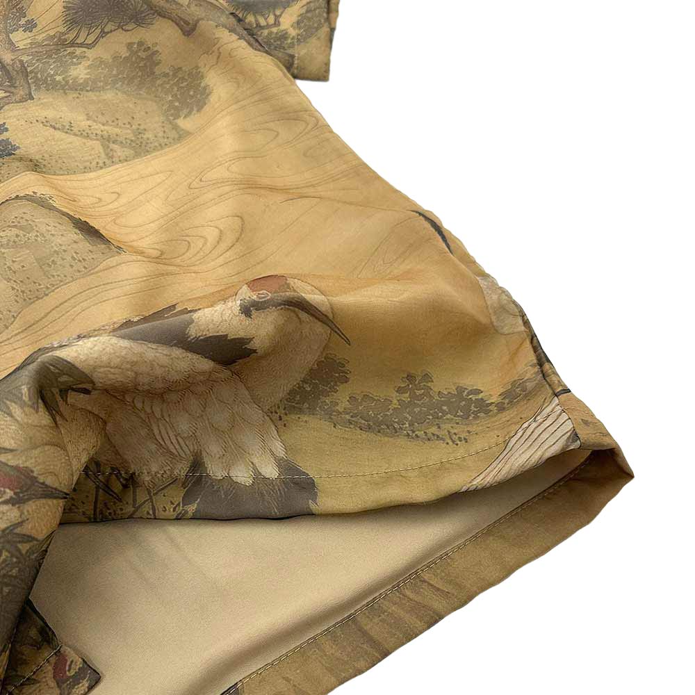 鶴柄開襟アロハシャツ