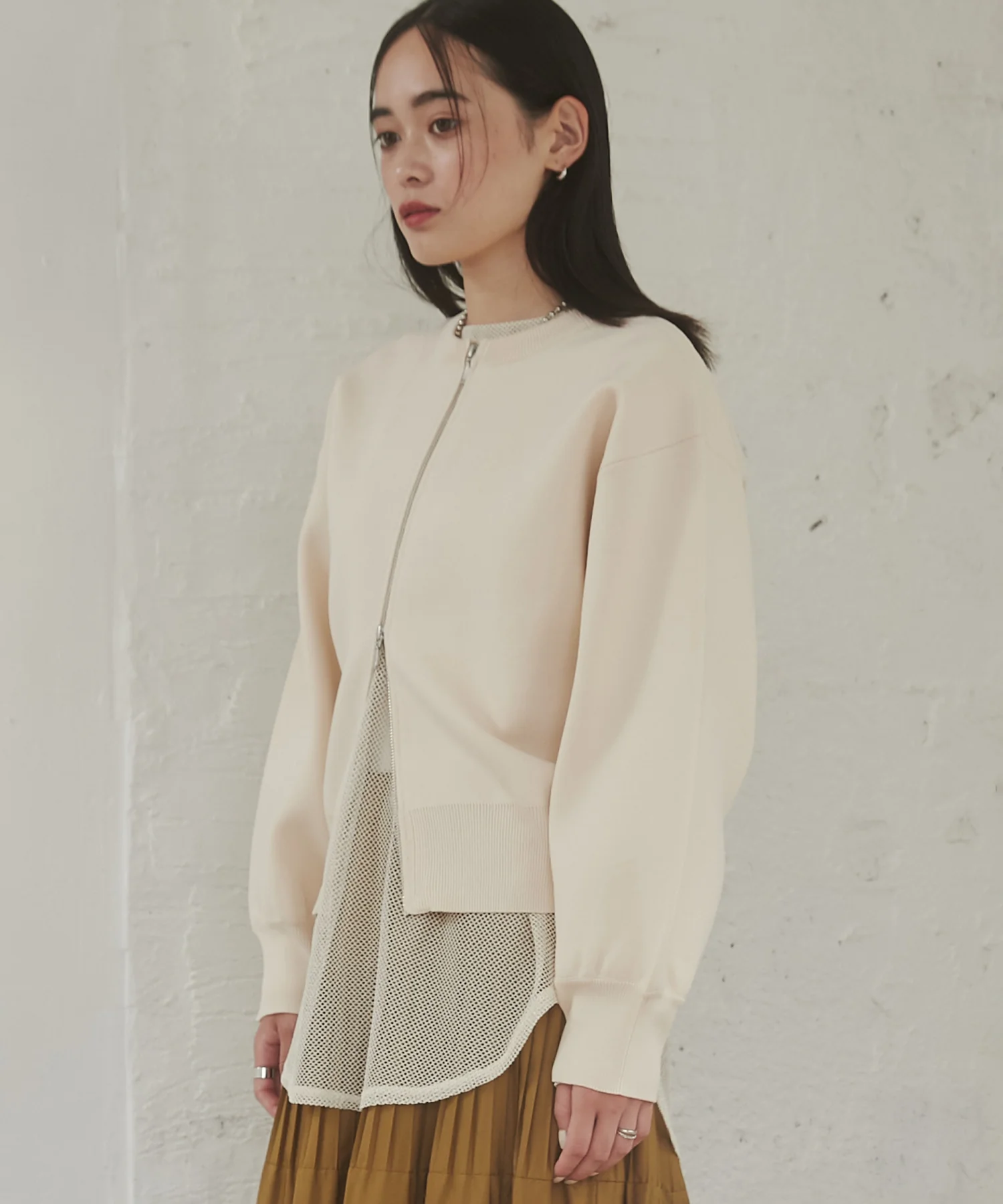 【WEB限定/別注】ジップショートカーディガン