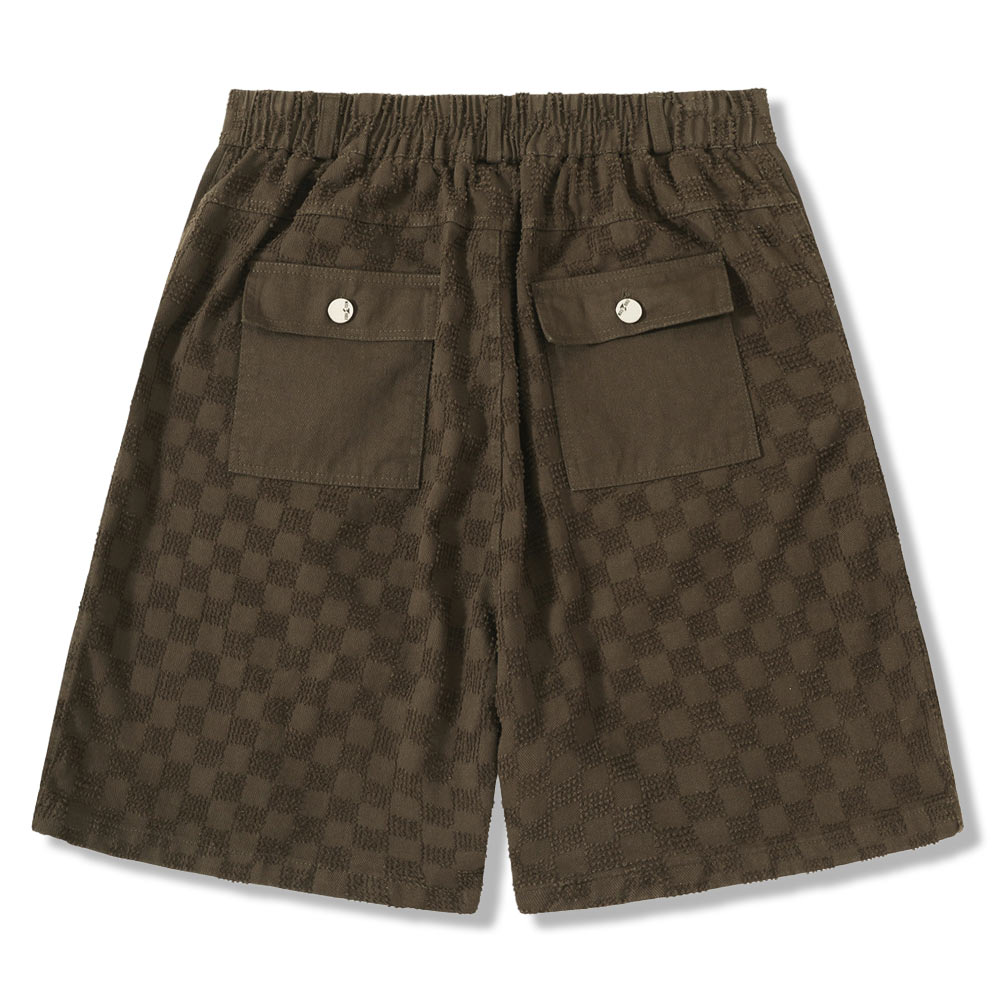 アメカジウォッシュドチェックジャカードワークパンツ 