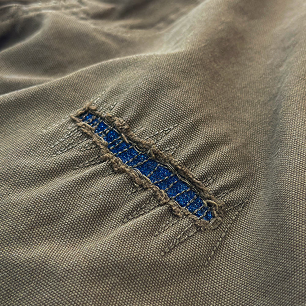 アメカジ　花鳥刺繍パッチワークカーゴパンツ