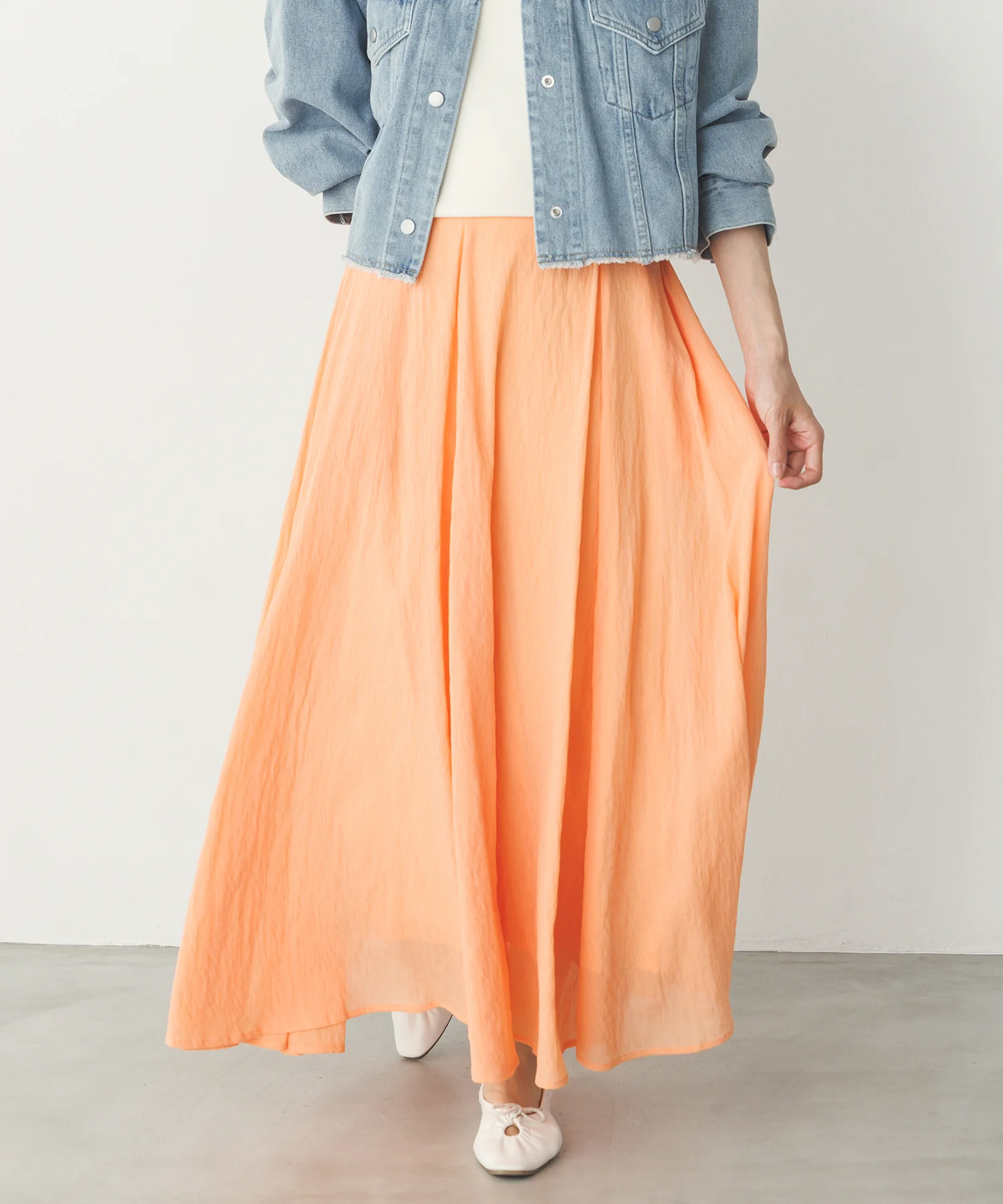 【新色追加】ハイツイストシアー マキシフレアスカート