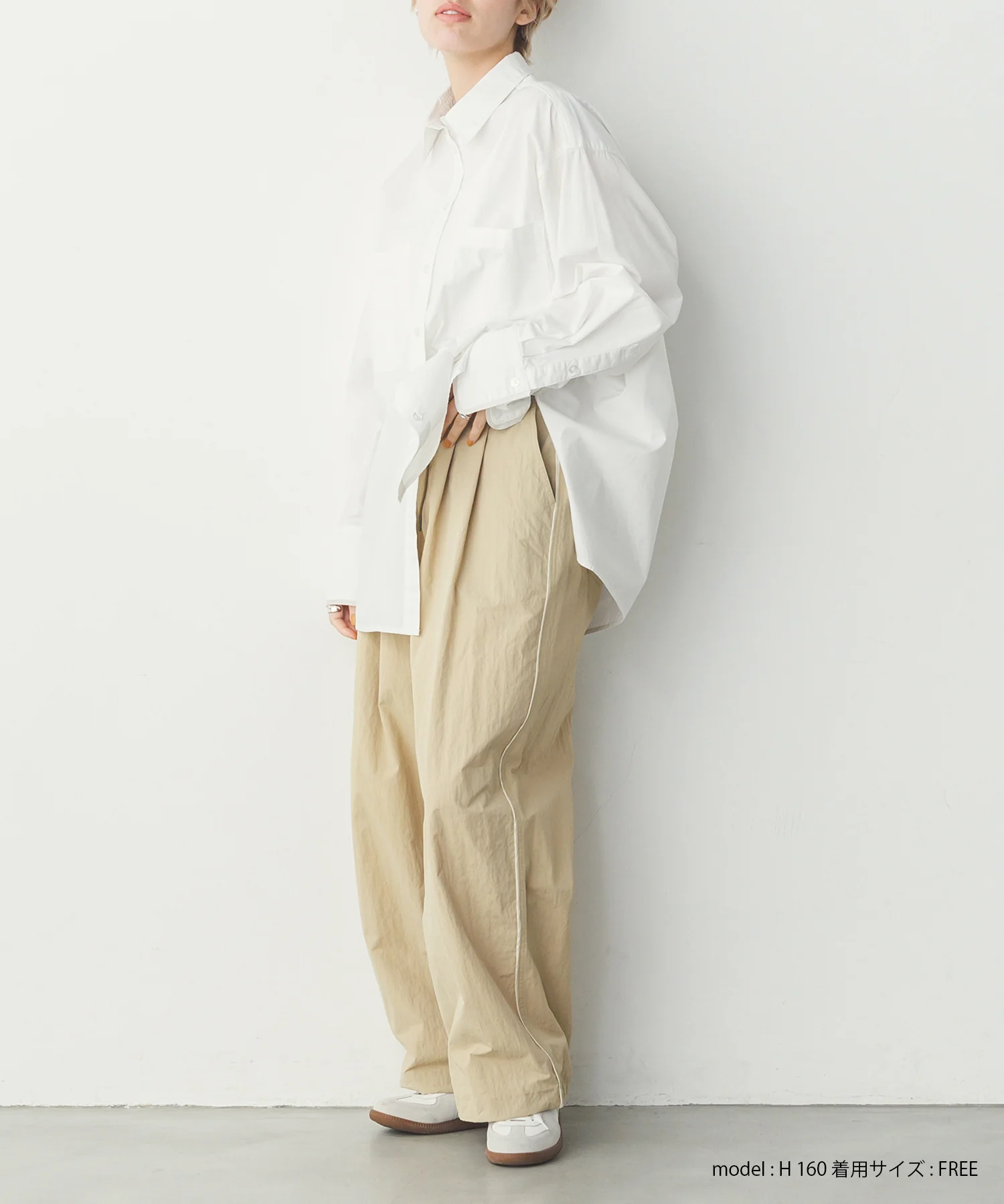 【撥水加工】グログラン タックパンツ