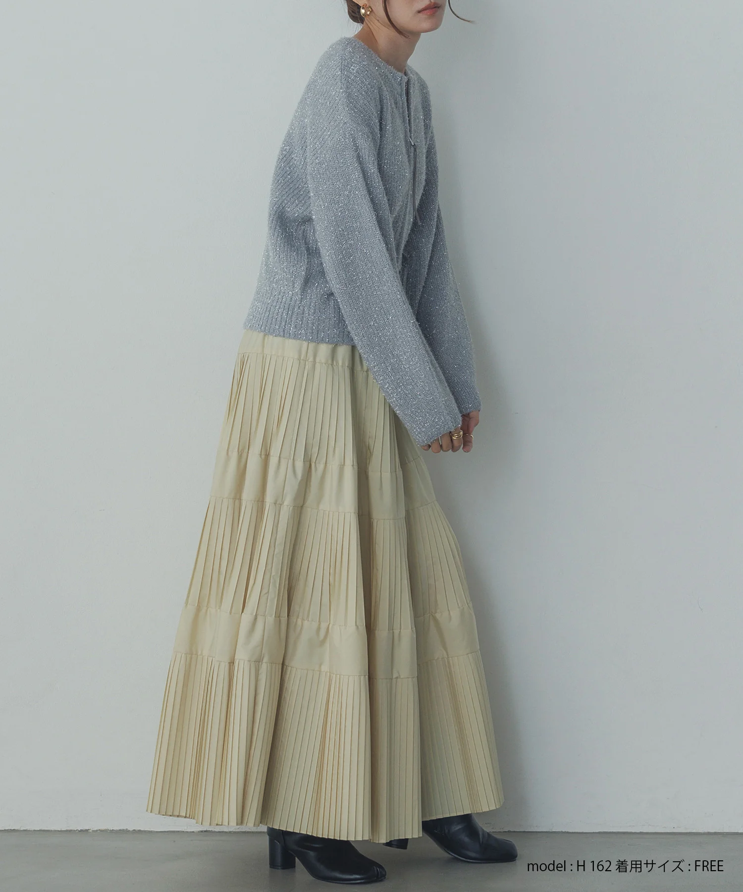 ラメフェザーニット Wジップブルゾン