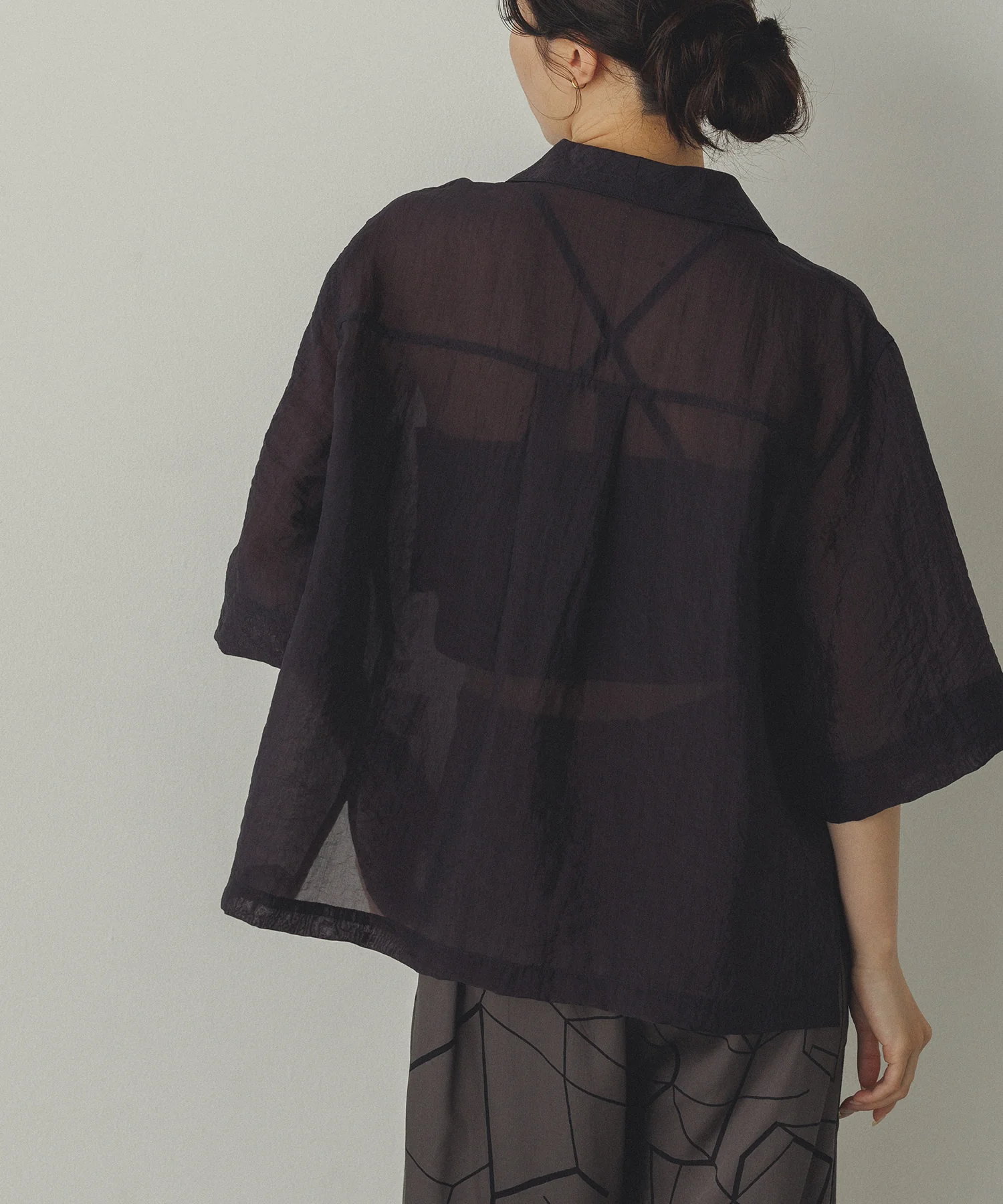 半袖 ツヤシアーシャツ