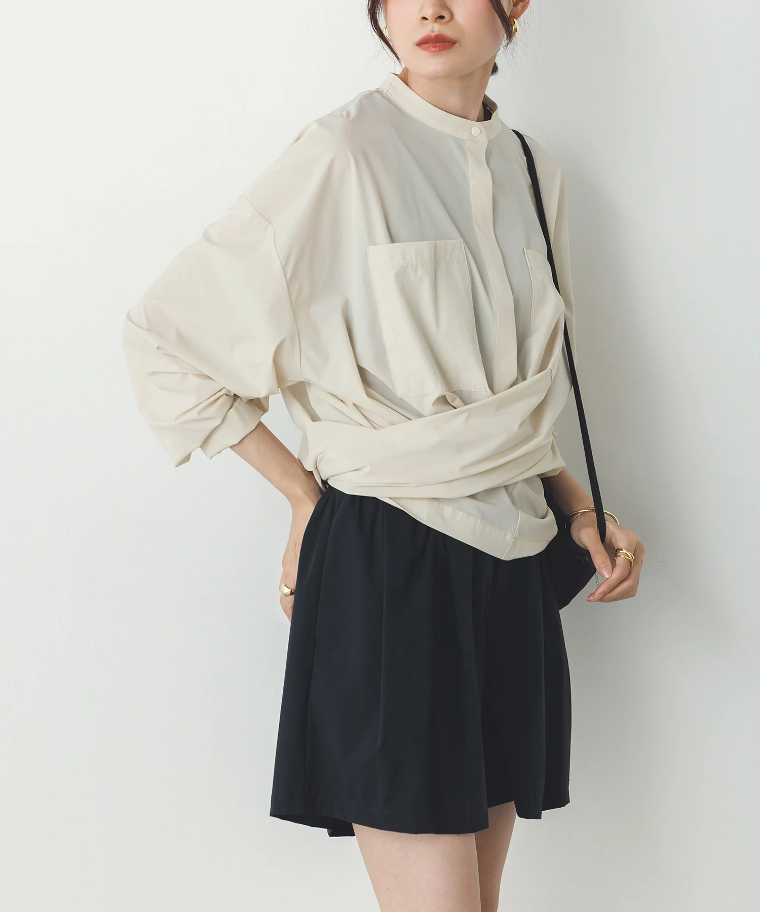 【新色追加】【接触冷感】2WAY カシュクールシャツ