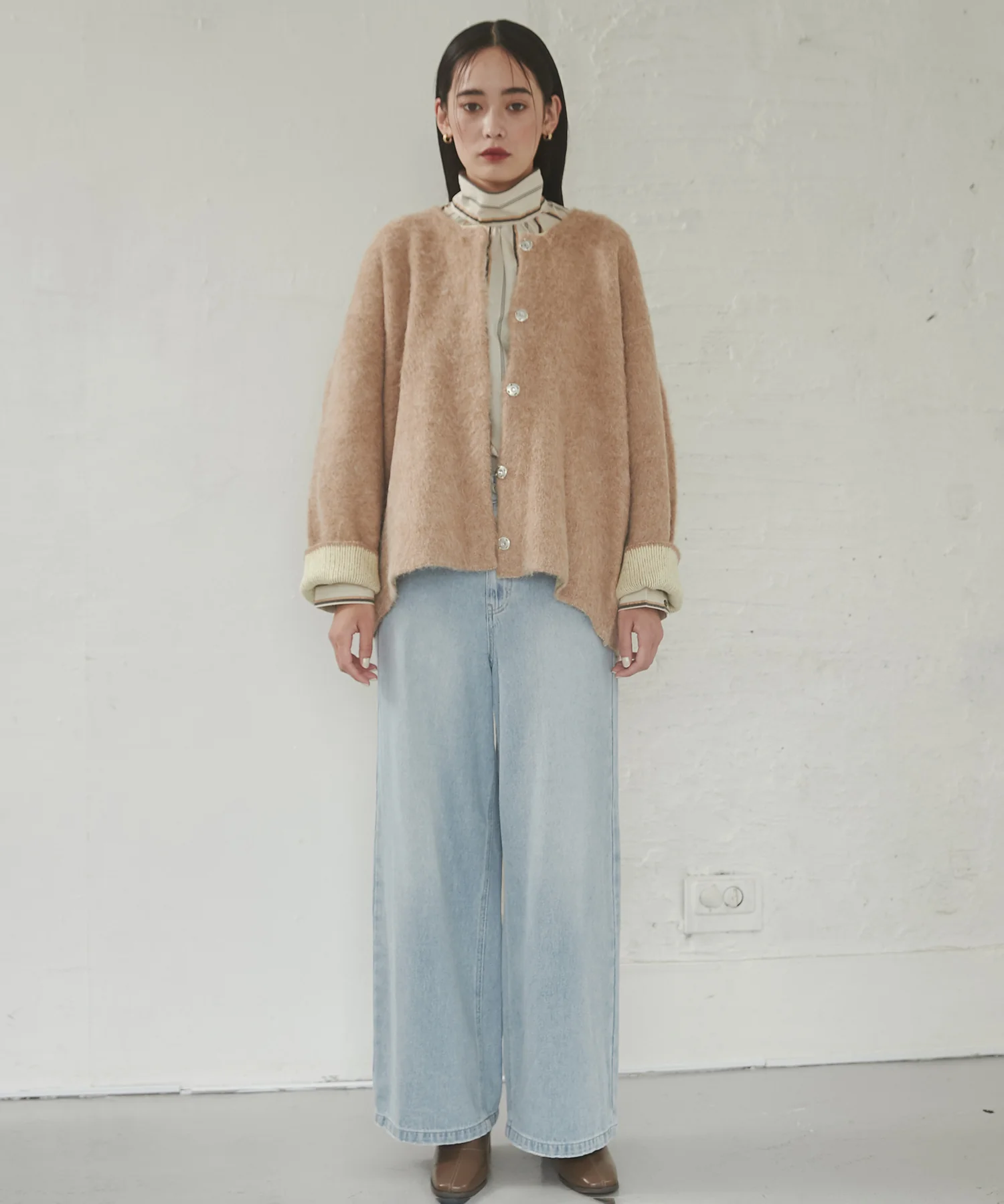 ダブルフェイス ニットコート