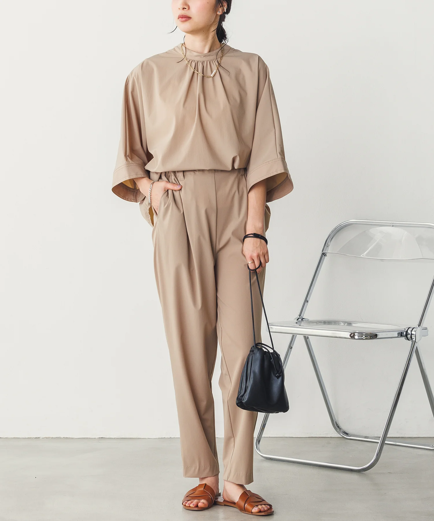 【新色追加】接触冷感テーパードパンツ