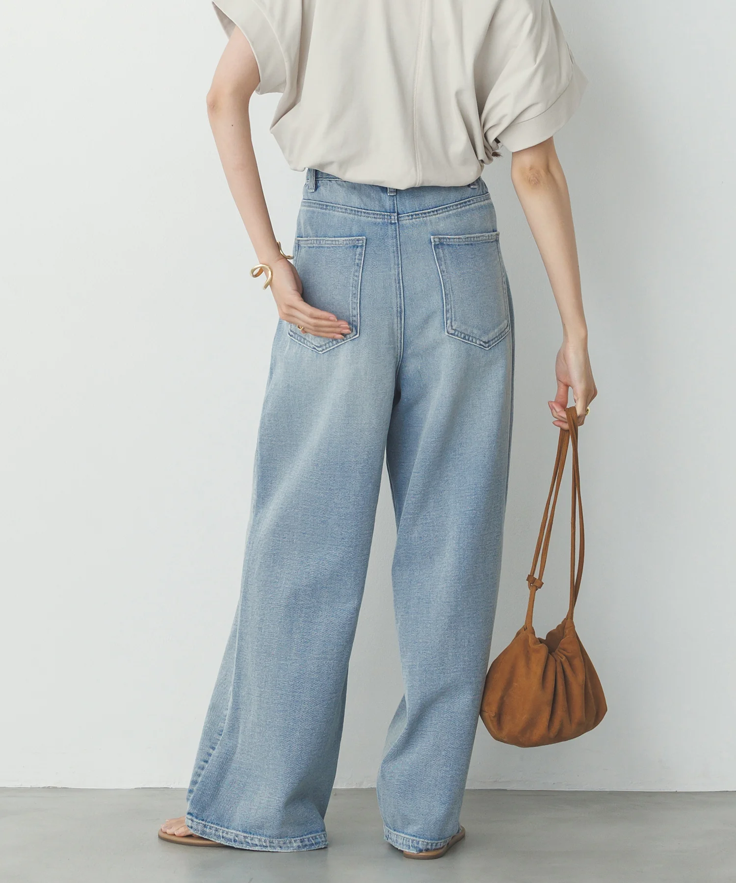 ダメージデニム ゆるストレートパンツ