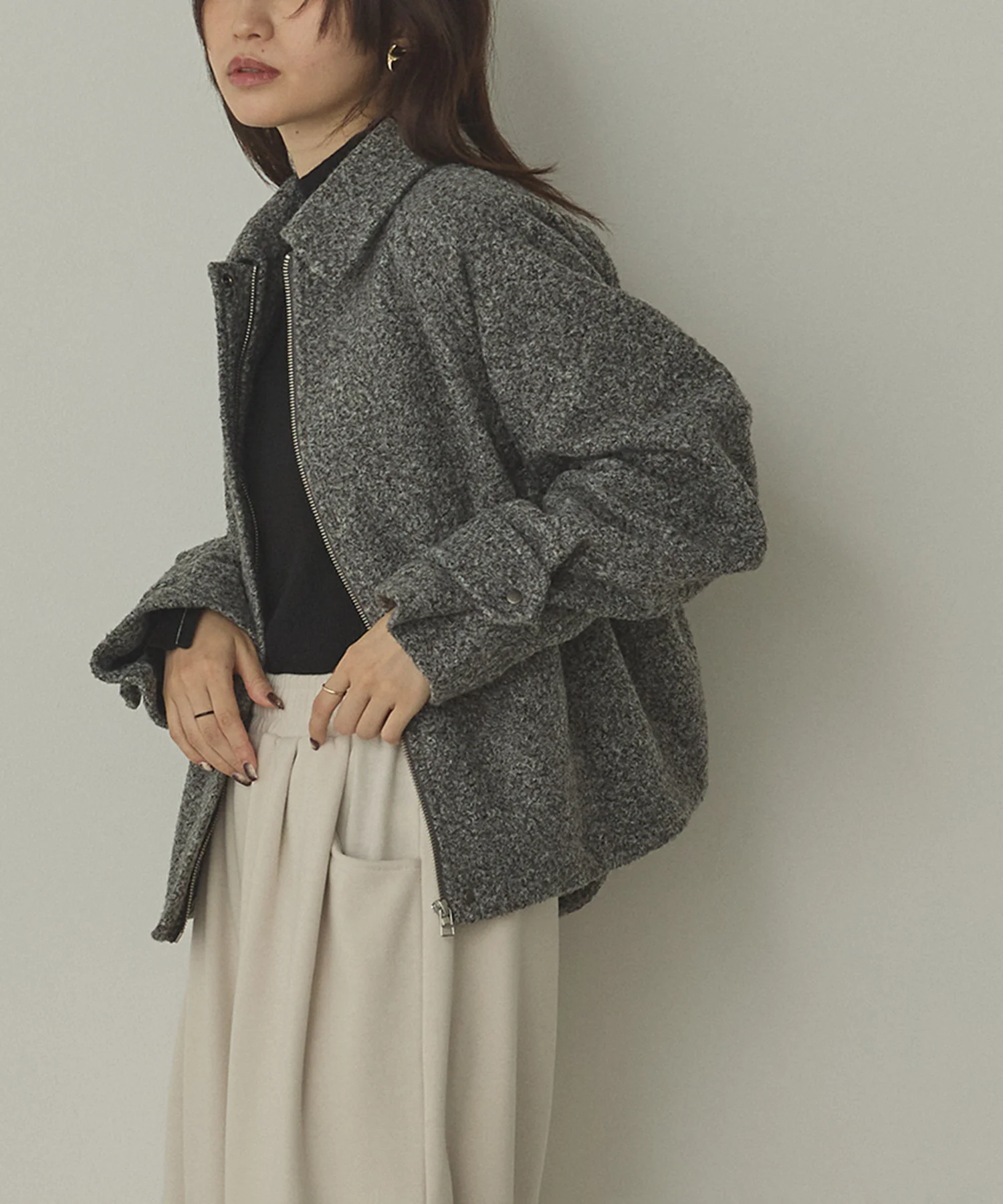 くるくるブークレ ショートブルゾン