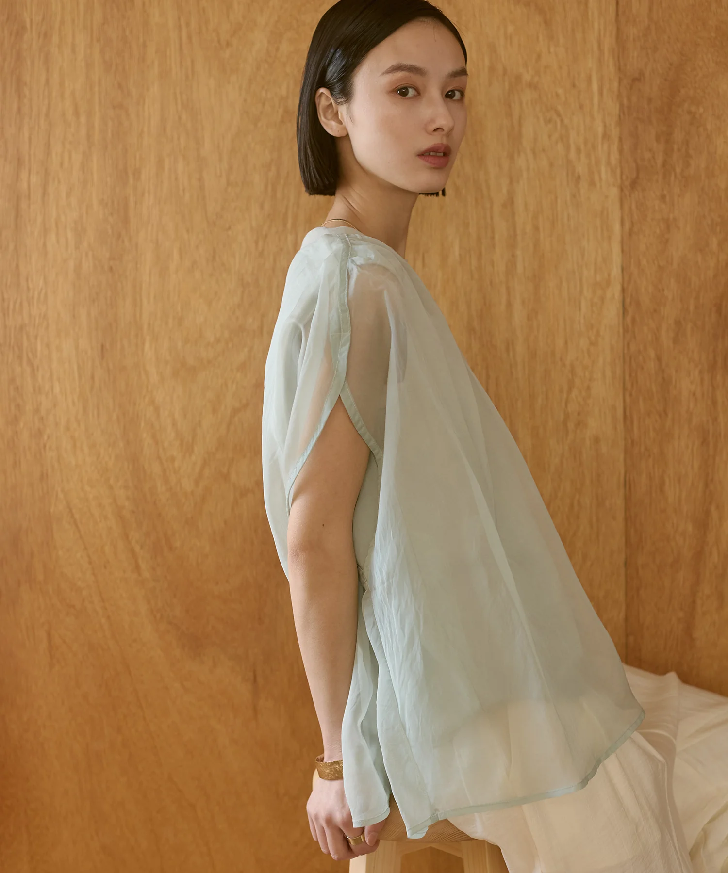 ニュアンス シアーレイヤードトップス