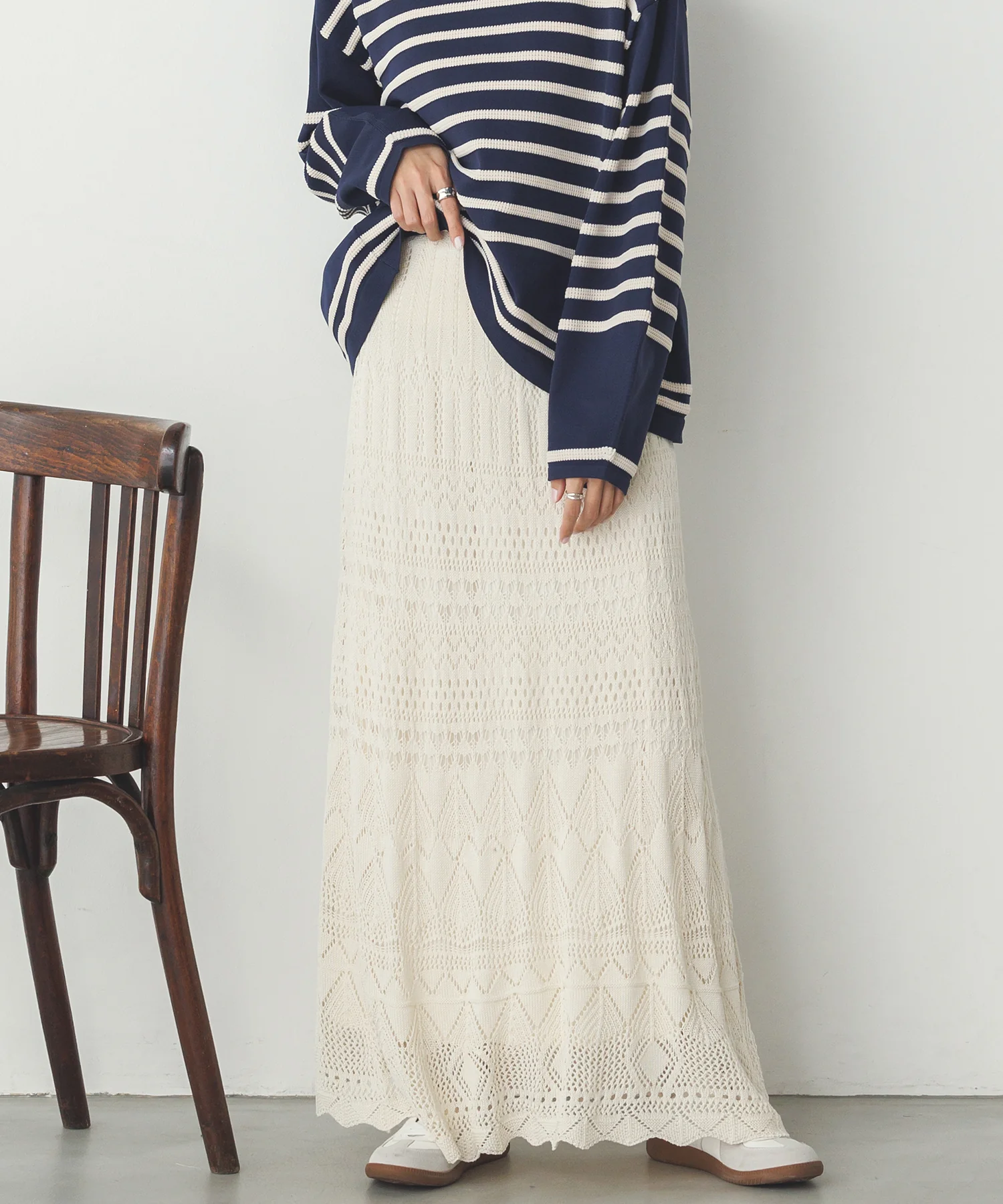 透かし編み ニットスカート