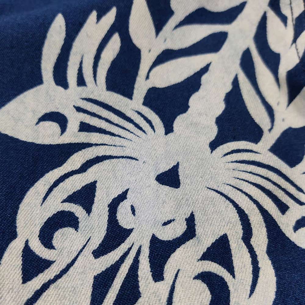 藍抜染トンボ柄コットン半袖Ｔシャツ