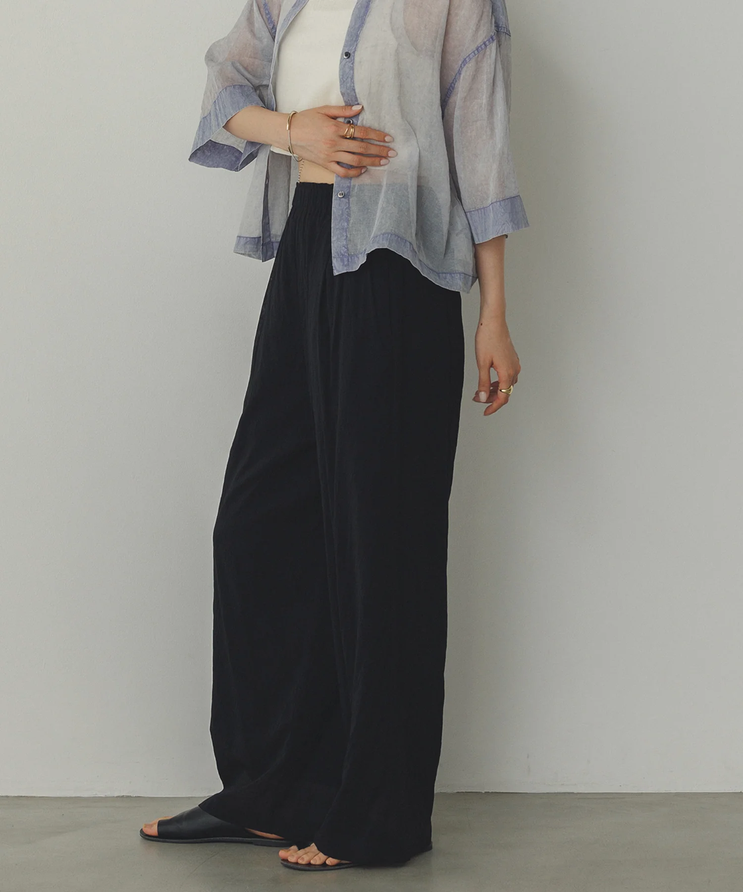 シアー ストレートパンツ