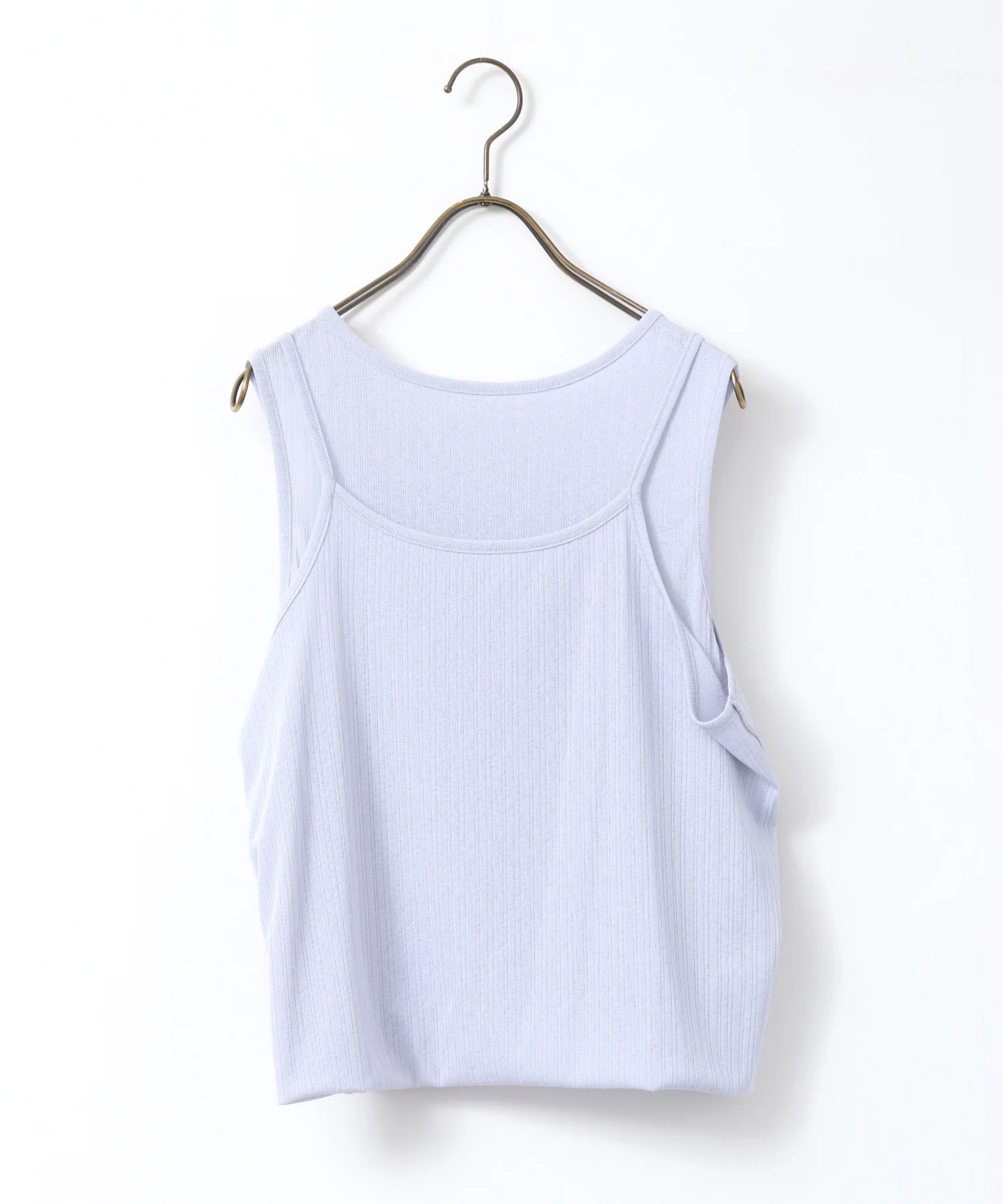 ランダムリブ シアータンクトップ