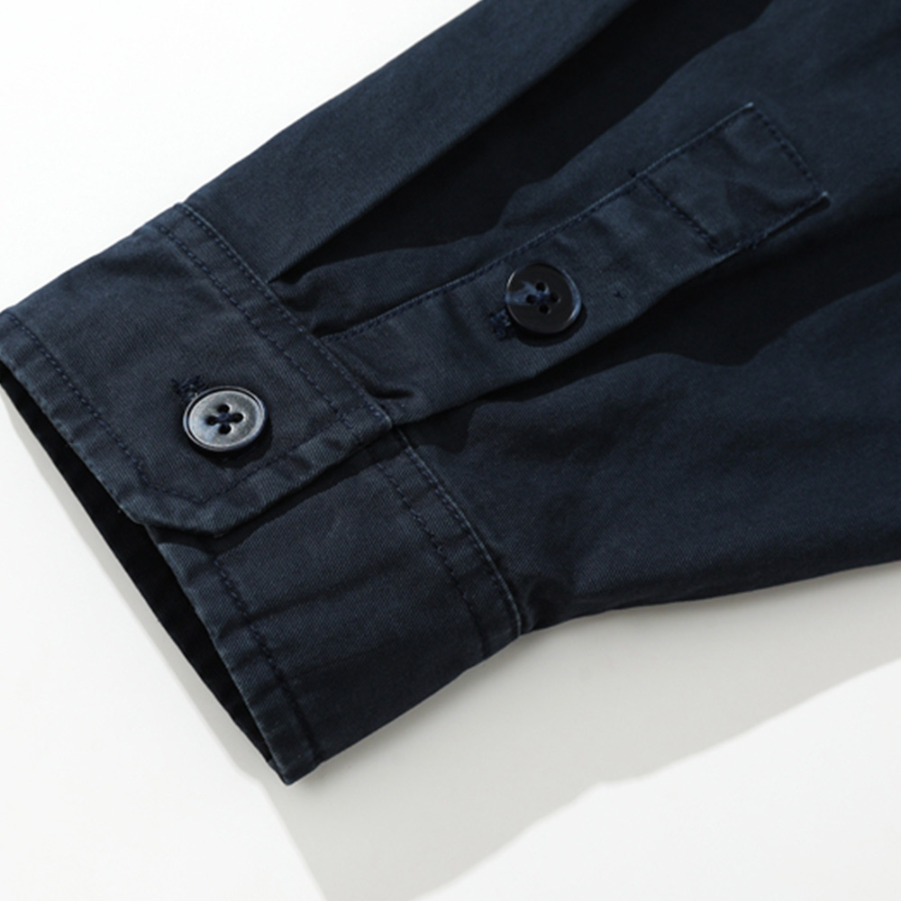 ペイズリー柄　切り替えワーク長袖シャツ