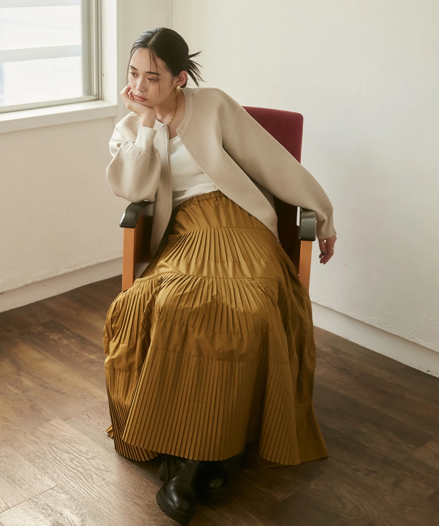 【WEB限定/別注】ジップショートカーディガン