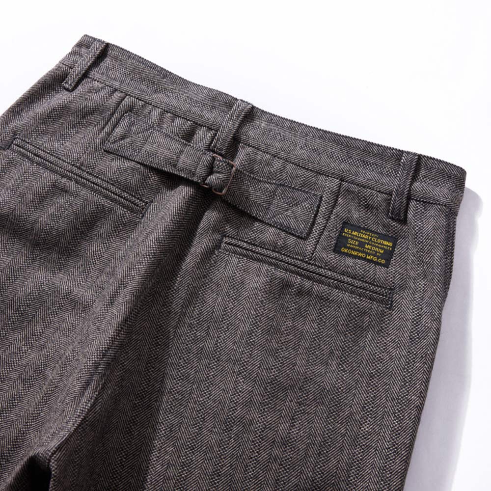 ヴィンテージカジュアル　 ヘリンボーン柄ウールスラックス